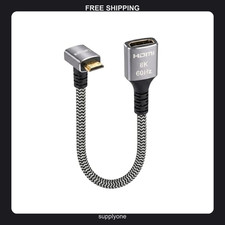 Mini HDMI to HDMI Adapter Cable, 90 Degree Right Angle, 1ft, 8K 60Hz picture