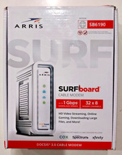 ARRIS SURFboard SB6190 DOCSIS 3.0 Cable Modem 32x8 1Gbps w/Box Adapter picture