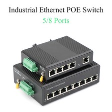 1PCS 5/8-port Industrial POE Switch 100/1000Mbps DIN Rail, Plug and Play picture