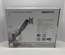 Mount-It MI-765 Single Monitor Wall Mount Arm Black Brand new in box picture