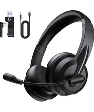 Wireless Headset with Mic for Work with AI Noise Cancelling Mic for Clear Calls, picture
