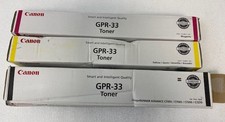 Lot of 3 Canon GPR-33 Black, Yellow, Magenta Toner, GENUINE picture