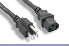 15FT Universal 3 Prong AC Power Cord Cable Black 18AWG Computer Monitor UL CE picture