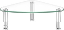  Clear Glass Computer Monitor Riser / Triangle Desktop Universal Corner Stand .. picture