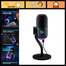 Dynamic RGB USB Microphone for Gaming & Podcasting - High-Quality Sound, Black picture