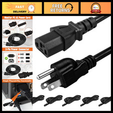 5 Pack 10FT 3-Prong AC Power Cord Cable for Computer, Monitor & Printer picture