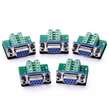 DB9 RS232 Serial Breakout Board Female To Terminal Block 10P Adapter 5 Pack picture