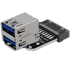Desktop Motherboard 19Pin / 20Pin Header to Dual Port USB 3.0 Female Adapter picture