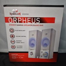 Redragon GS550 White Orpheus PC Stereo Gaming Speakers Sound Bar picture