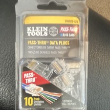 Klein Tools Pass-Through RJ45 Cat6 Clear Data Plugs 10 Pack VDV826-729 picture