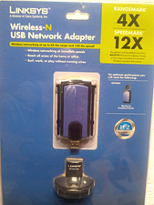 Linksys Wireless-N USB 2.0 Adapter 300 Mbps WUSB300N w/ USB Extension Base picture
