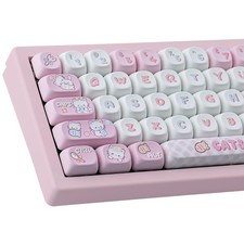 PBT Cute Kitty-cat Keycaps Set 140 Keys MOA Profile Keycaps picture