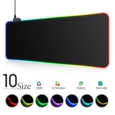 RGB LED Extra Large Soft Gaming Mouse Pad Oversized Glowing World Map picture