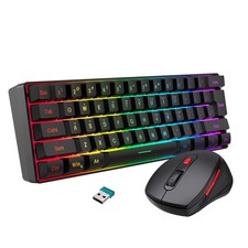 Snpurdiri 60% Wireless Gaming Keyboard and Mouse Combo, Include 2.4G Small Mini picture