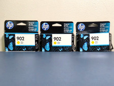 3PK Genuine HP 902 Yellow Ink Cartridges NEW SEALED Warranty 2024 2025 OEM picture