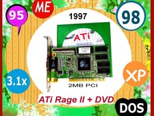 DOS Game PCI Video Card✔️3D Charger✔️ATi 3D RAGE II+DVD✔️Vintage 1997 picture