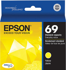 New Genuine Epson 69 Yellow Ink Cartridge WorkForce 1100 WorkForce 40 picture