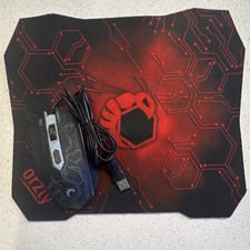 Orzly Hornet RX250-M Wired Gaming Mouse Adjustable DPI + Mouse Pad Black Red picture