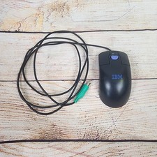 Vintage Black IBM MO09K Mechanical Ball Mouse PS/2 Wired - Good Condition picture