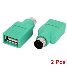 2PCS Green PS/2 Male to USB 2.0 Female Port Converter Adapter for Keyboard picture
