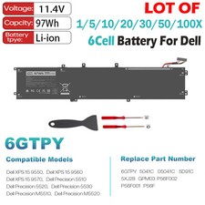 🧡LOT OF 6GTPY Battery For Dell XPS 15 9560 2017 9570 Precision 5520 5530 M5530 picture