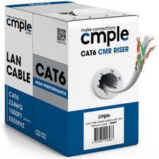 Cat6 Riser Ethernet Cable 1000ft CMR 23AWG Solid UTP 550MHz Bulk Network Cable picture