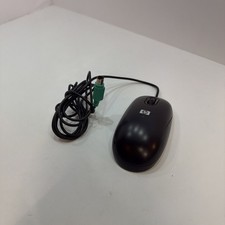 Genuine HP (M60PB)  PS/2 Wired Black Computer Optical Mouse NOT USB - Used Works picture
