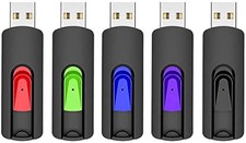 Pack 64GB USB 2.0 Flash Drives Retractable USB-A Memory Sticks Mixed Colors picture