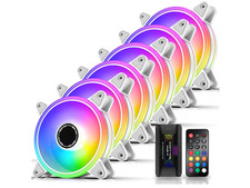 EZDIY-FAB White Moonlight 120mm RGB Case Fan with Fan Hub X and Remote,Motherboa picture