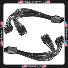 PCIe GPU Power Extension Cable 8 Pin to Dual 6/8 Pin Sleeved Braided picture
