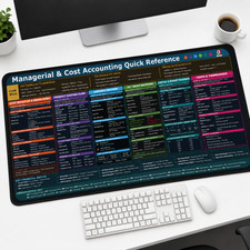 Managerial Cost Accounting Desk Mat CPA CMA Exam Study Guide Cheat Sheet 32x16'' picture