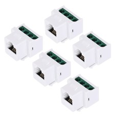 5 Pack RJ11 Cat 3 Telephone Jacks with Screw Terminal to RJ11 6P4C Female, White picture
