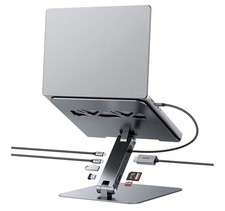 BENFEI Adjustable Laptop Stand USB C 7 in 1 Docking Station HDMI 4K 100W PD SD picture