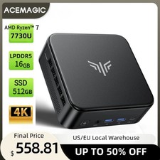 ACEMAGIC Mini PC Ryzen 7 7735HS 16GB RAM 512GB SSD for Gaming, Work, Video picture