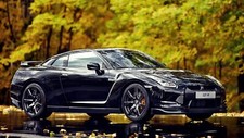 Cars nature trees nissan r35 gt r skyline gtr Desk Mat Stitched picture
