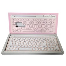 TechRebellion Wireless Desktop Keyboard Retro Round Key Student Tech Open Box picture