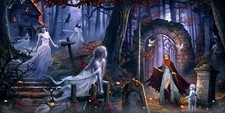 Landscape fantasy art dark ghost women cemetery trees Custom Gaming Mat Desk picture