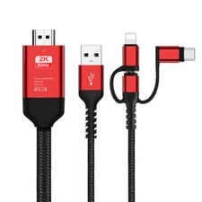 Phone To TV HDTV Adapter HDMI Screen Share Video Cable for IPhone 13 14 Android picture