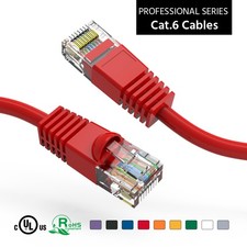 2Ft CAT6 UTP Ethernet Network Booted Cable Red picture