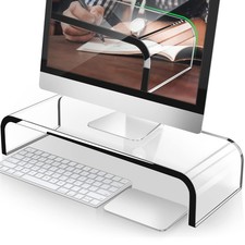 AboveTEK Acrylic Monitor Stand, Premium Large Monitor Riser 20 inch, Crystal ... picture
