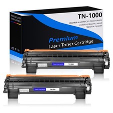 2PK Black TN1000 Toner Cartridge For Brother HL1110 HL1110R HL1112 HL1112R picture