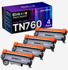EZink TN760 Compatible Toner Cartridge Black 4 Pack for Brother Laser Printer picture