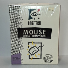NOS NEW Sealed Box Vintage 1989 Logitech Series 9 Serial Mouse $89.99 Price Tag picture