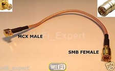 1 x SMB Female jack to MCX male ANGLE Pigtail Jumper RF Pigtail 4-20 INCH USA picture