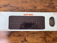 onn. Wireless Keyboard & Mouse Combo 104 Keys Optical USB Nano Receiver New picture