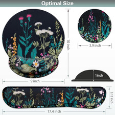 Mouse Pad with Wrist Rest Set,  3-in-1 Wrist Support Mouse Pad Set, Floral Ga... picture