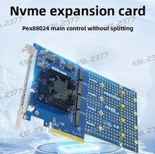PEX88024 4 Port M.2 NVMe SSD PCIe X8 Adapter PLX88024 PCIE 4.0 IT Mode No split picture