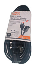 1 HDX 10 ft. 13 Amp  Black Computer, Monitor, TV Replacement Cord picture