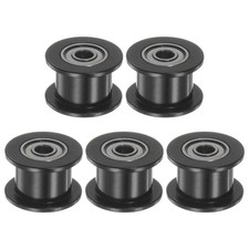 5pcs 2GT Idler Pulley 3mm Bore 13mm Dia. 6mm Width Belt Toothless, Black picture