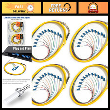 4-Pack 1.5m Single Mode LC UPC Fiber Optic Pigtails, 12 Fibers, OS2 9/125, High- picture